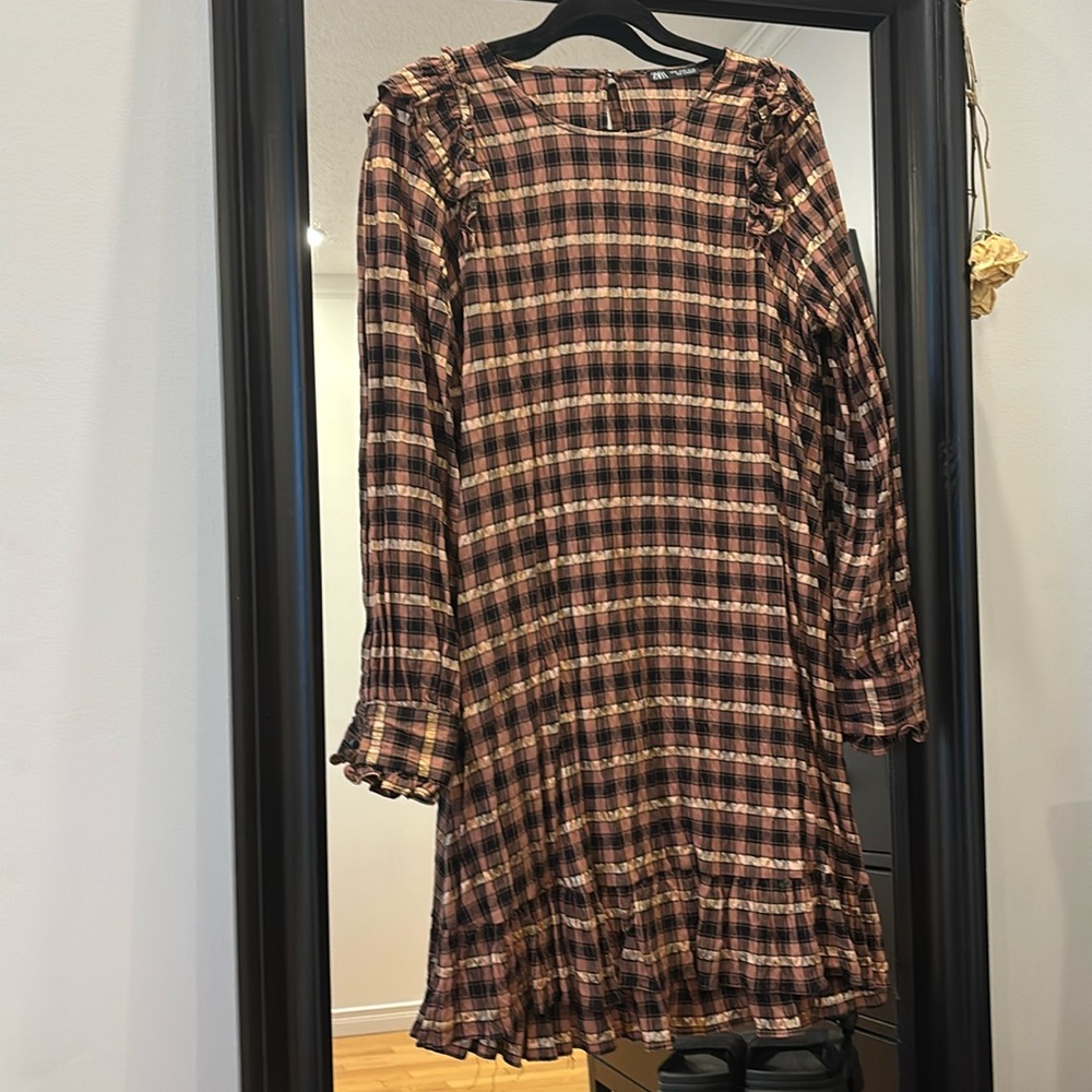 Plaid Brown Dress